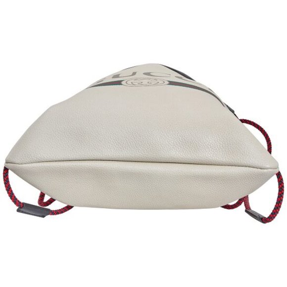 Gucci Logo-Print Drawstring Backpack in White - Picture 7 of 13
